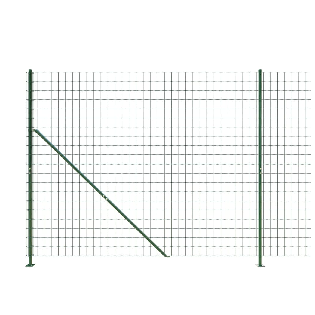 Wire Mesh Fence with Flange Green 2.2x10 m