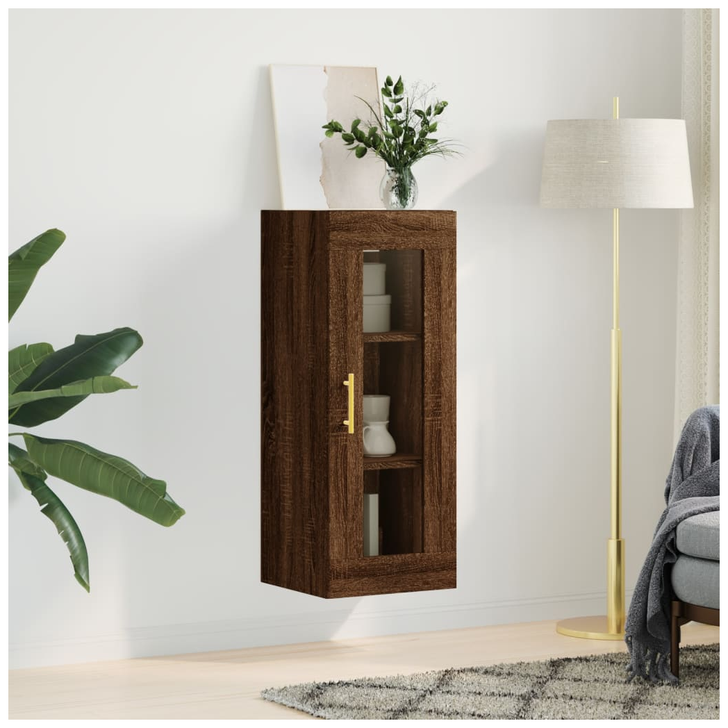 Wall Mounted Cabinet Brown Oak 34.5x34x90 cm