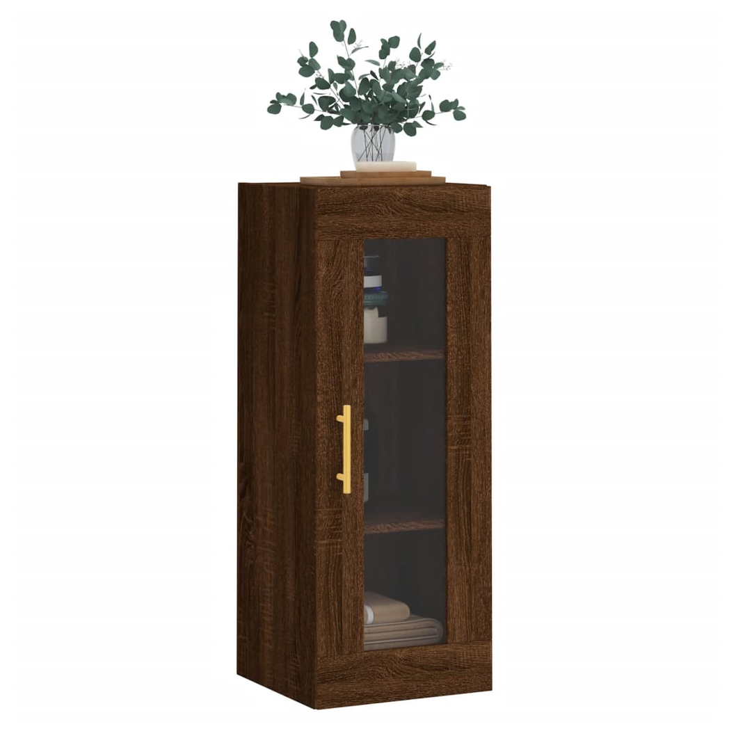 Wall Mounted Cabinet Brown Oak 34.5x34x90 cm