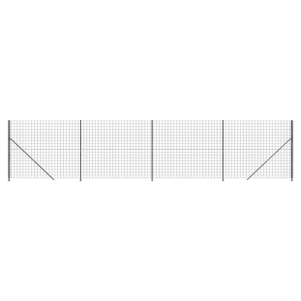 Wire Mesh Fence with Flange Anthracite 1.4x10 m