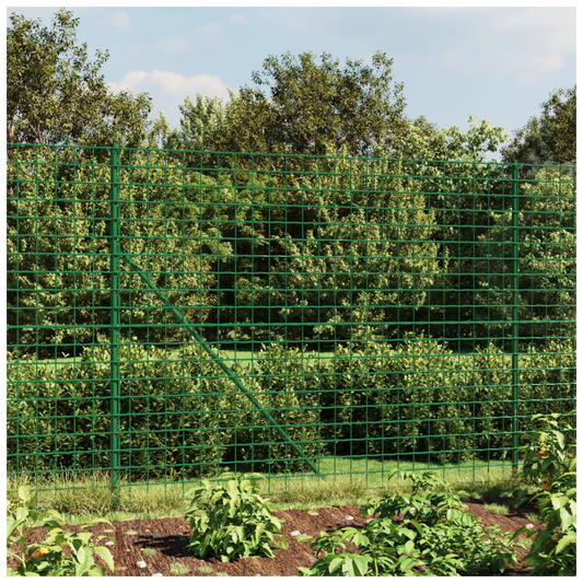 Wire Mesh Fence with Flange Green 1.8x10 m