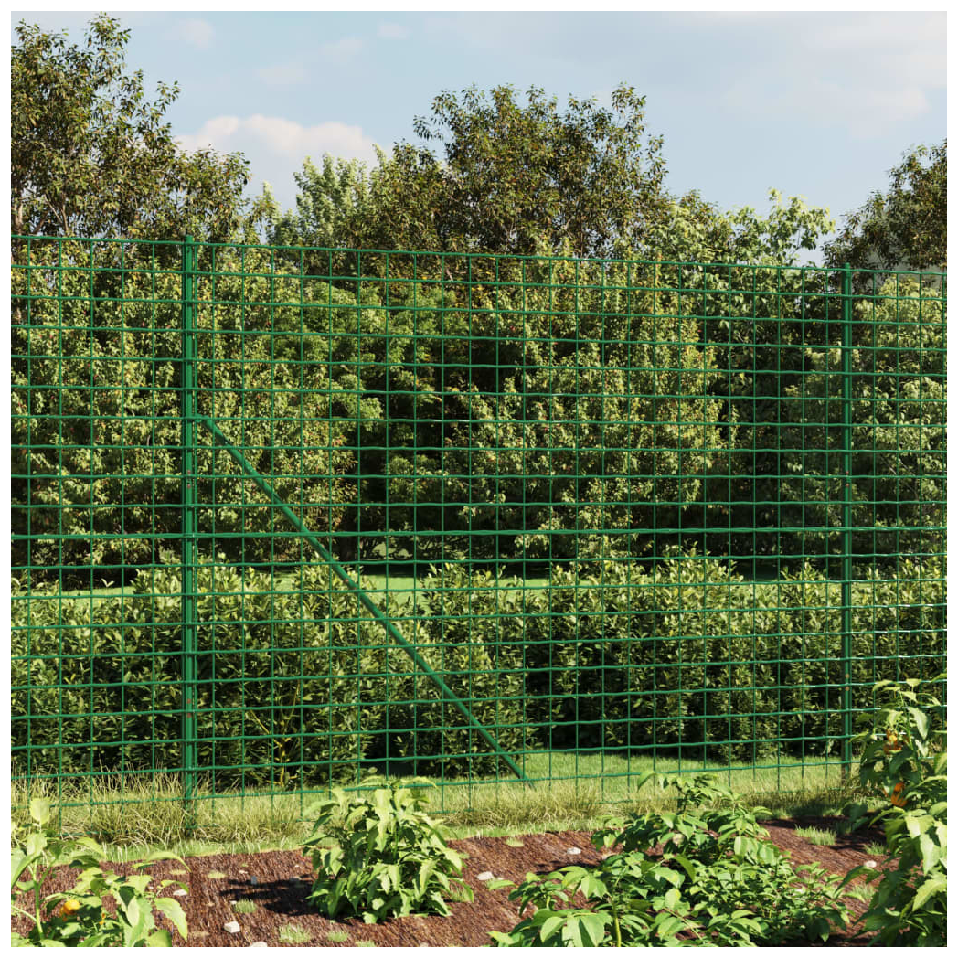 Wire Mesh Fence with Flange Green 1.8x10 m