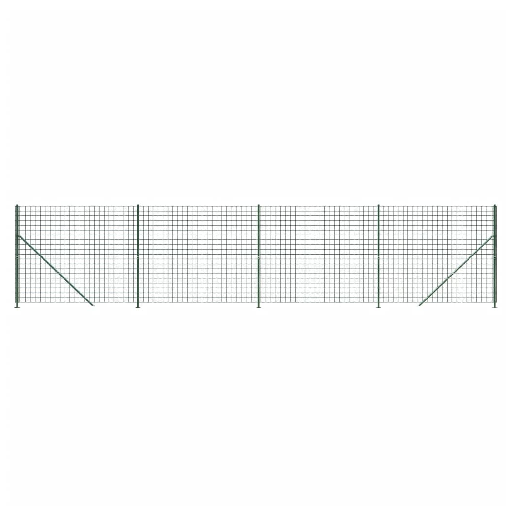 Wire Mesh Fence with Flange Green 1.8x10 m