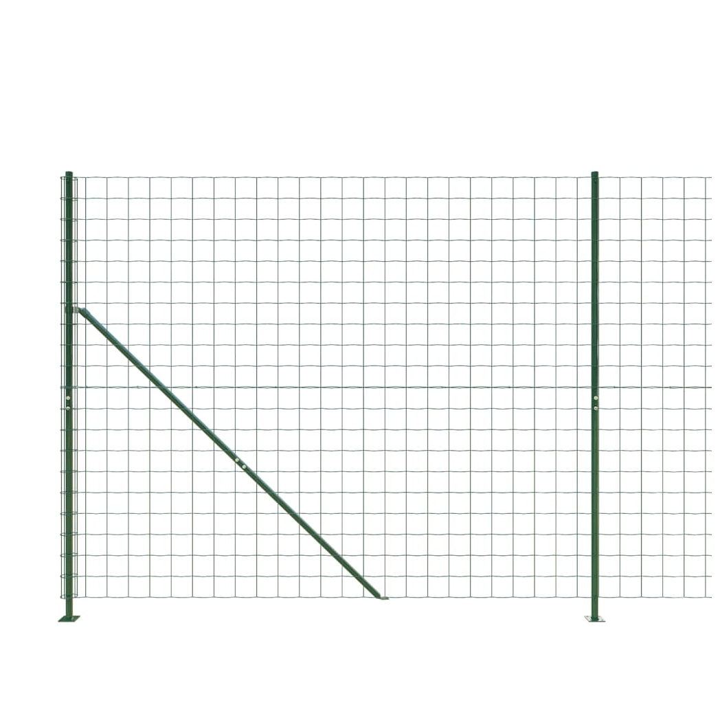 Wire Mesh Fence with Flange Green 1.8x10 m