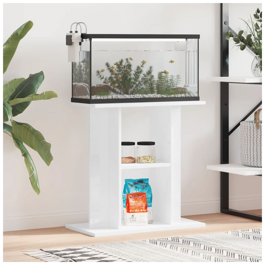 Aquarium Stand High Gloss White 60x30x60 cm Engineered Wood