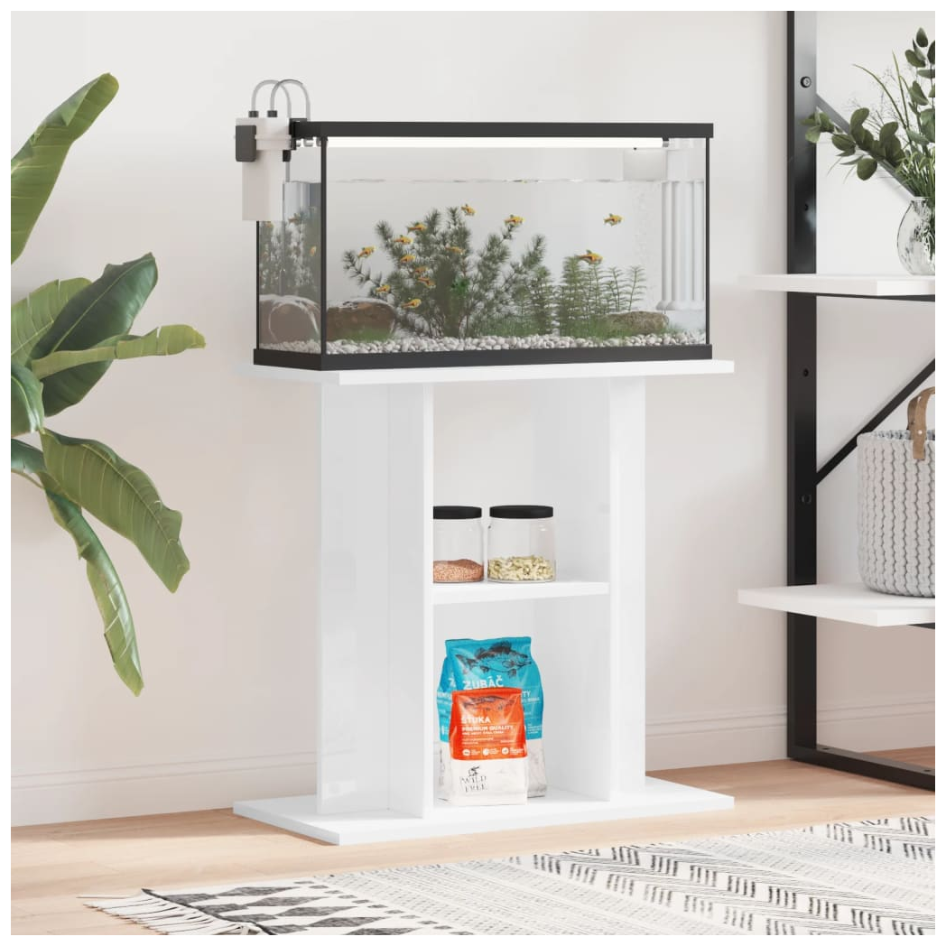 Aquarium Stand High Gloss White 60x30x60 cm Engineered Wood