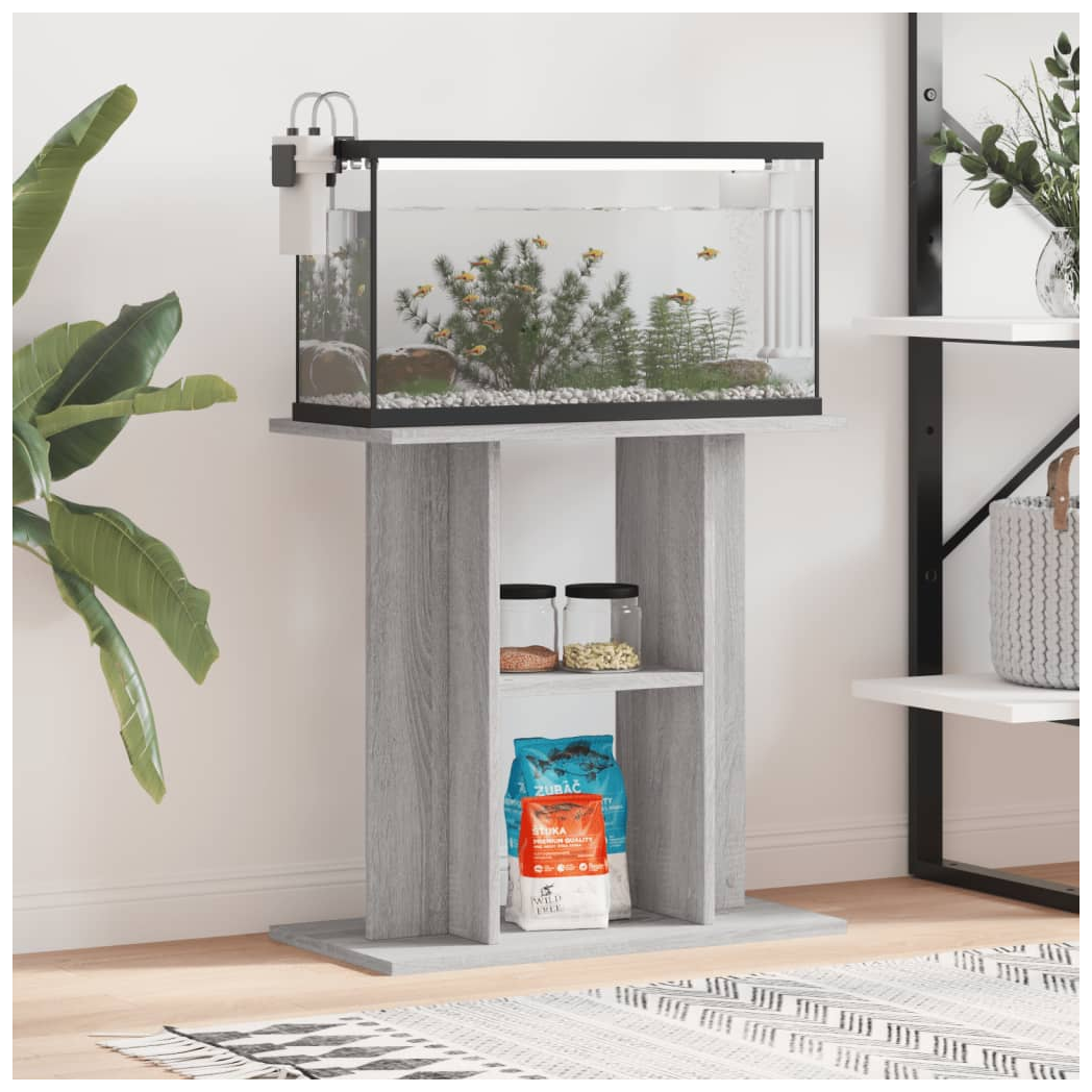 Aquarium Stand Grey Sonoma 60x30x60 cm Engineered Wood