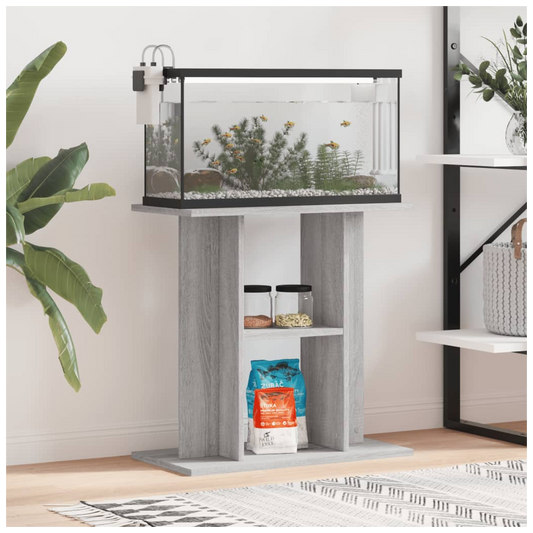 Aquarium Stand Grey Sonoma 60x30x60 cm Engineered Wood