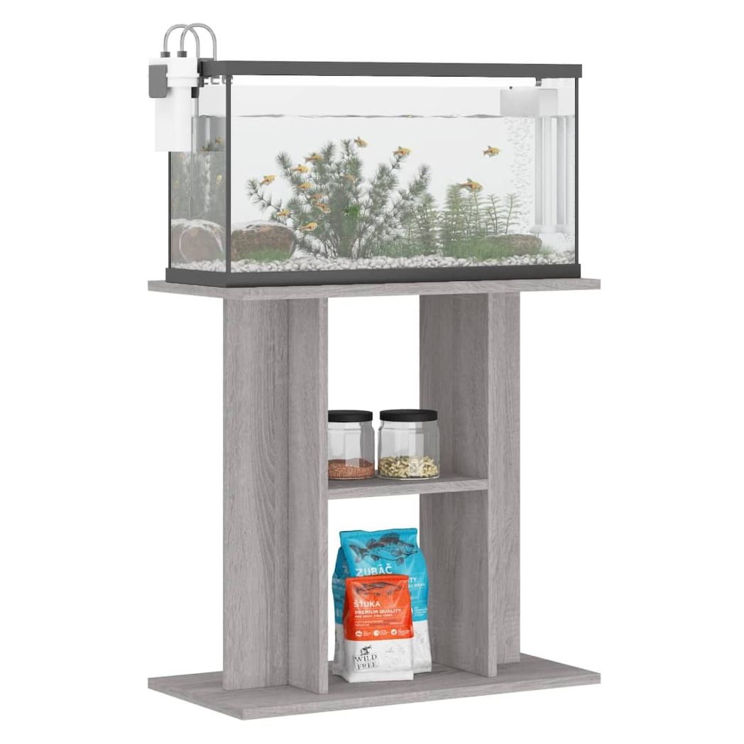 Aquarium Stand Grey Sonoma 60x30x60 cm Engineered Wood