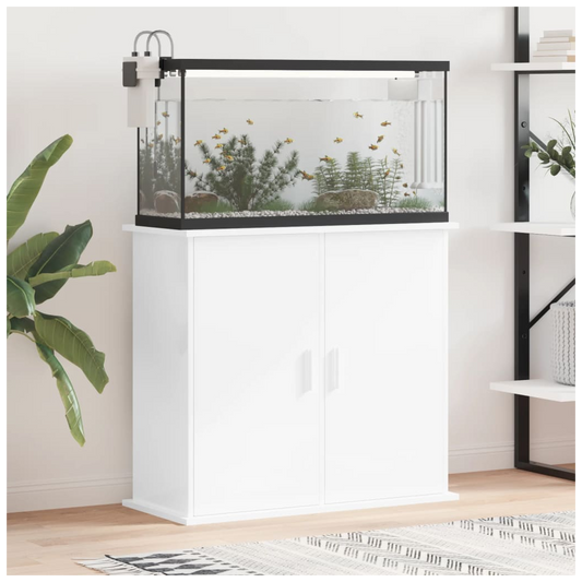 Aquarium Stand High Gloss White 81x36x73 cm Engineered Wood