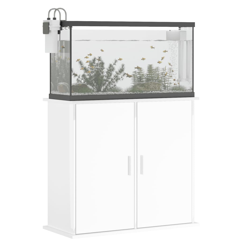 Aquarium Stand High Gloss White 81x36x73 cm Engineered Wood