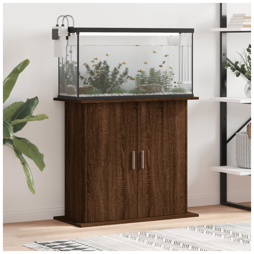 Aquarium Stand Brown Oak 81x36x73 cm Engineered Wood