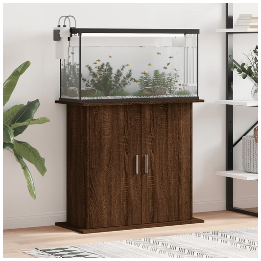 Aquarium Stand Brown Oak 81x36x73 cm Engineered Wood