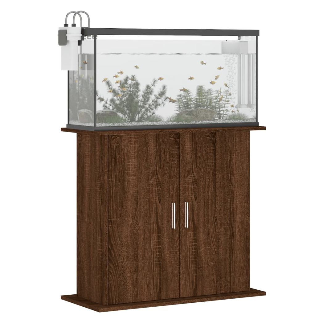 Aquarium Stand Brown Oak 81x36x73 cm Engineered Wood