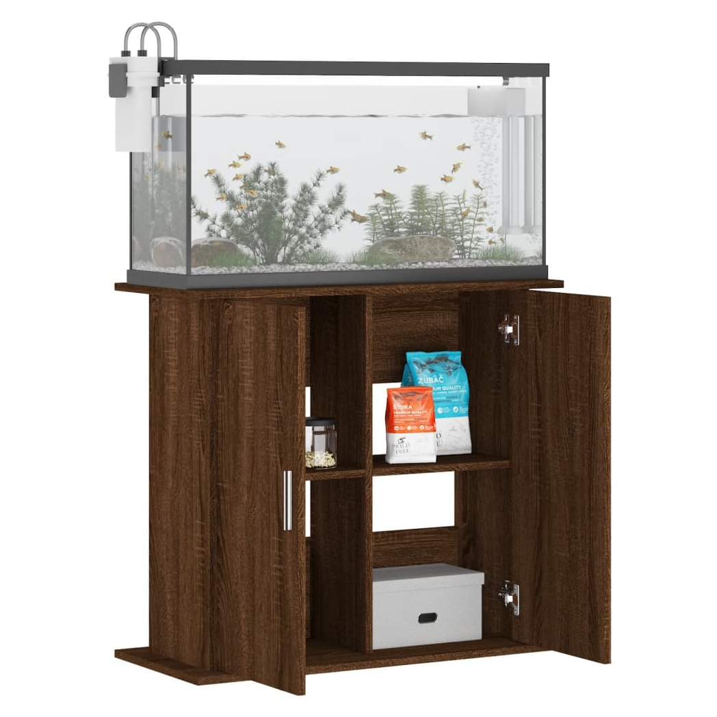 Aquarium Stand Brown Oak 81x36x73 cm Engineered Wood