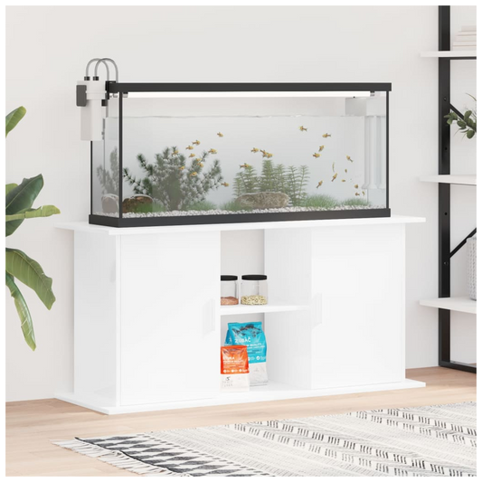 Aquarium Stand High Gloss White 121x41x58 cm Engineered Wood