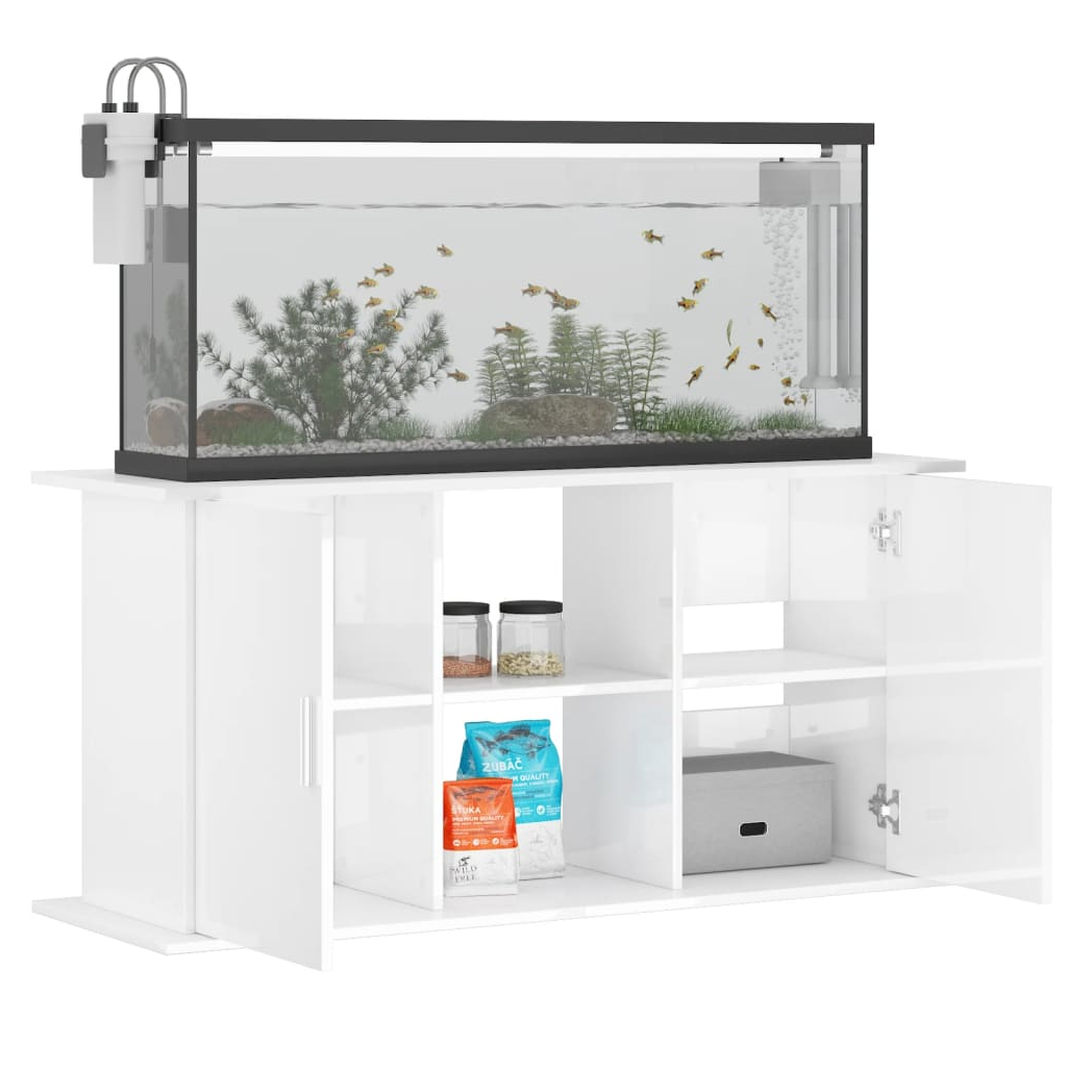 Aquarium Stand High Gloss White 121x41x58 cm Engineered Wood