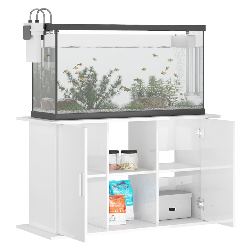 Aquarium Stand High Gloss White 101x41x58 cm Engineered Wood