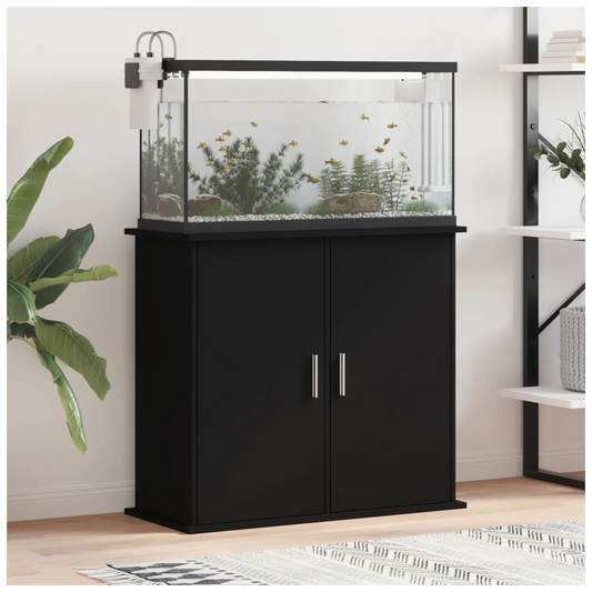 Aquarium Stand Black 81x36x73 cm Engineered Wood