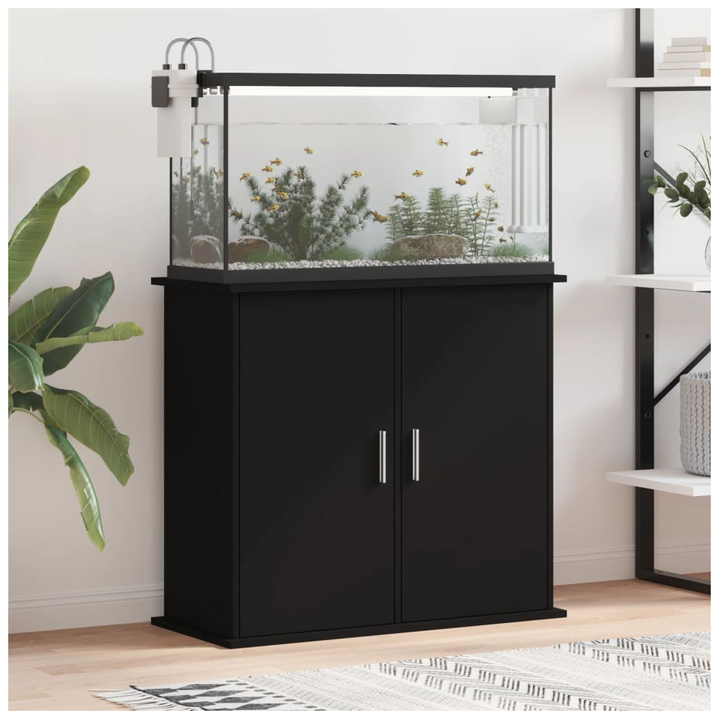 Aquarium Stand Black 81x36x73 cm Engineered Wood