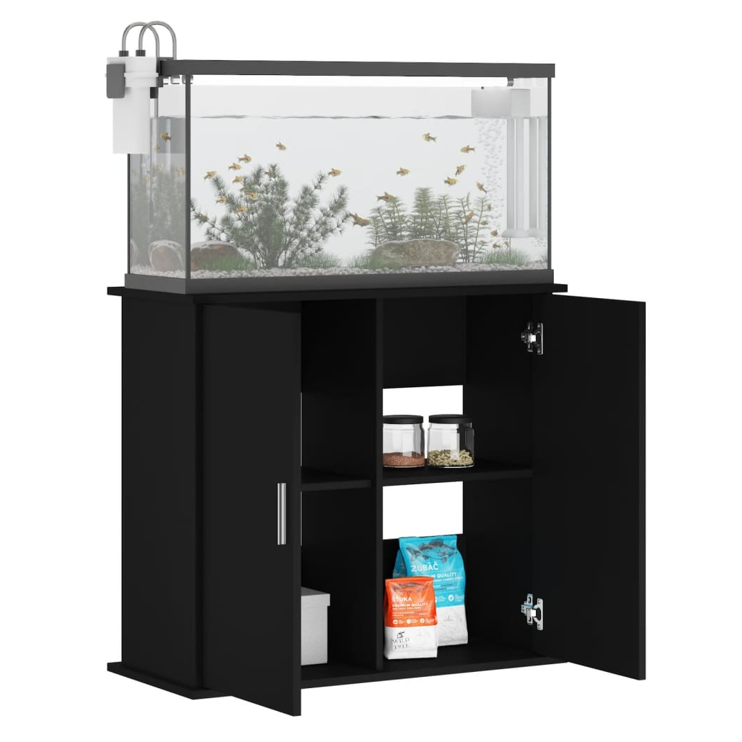 Aquarium Stand Black 81x36x73 cm Engineered Wood