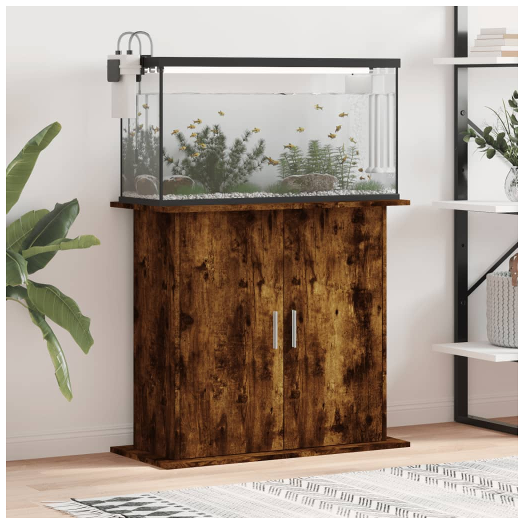 Aquarium Stand Smoked Oak 81x36x73 cm Engineered Wood