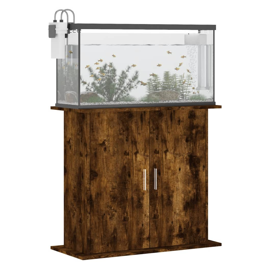 Aquarium Stand Smoked Oak 81x36x73 cm Engineered Wood