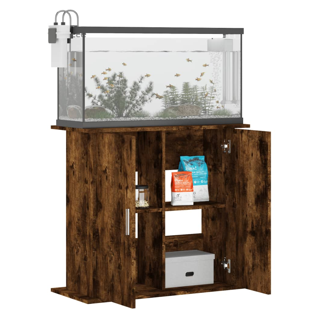 Aquarium Stand Smoked Oak 81x36x73 cm Engineered Wood