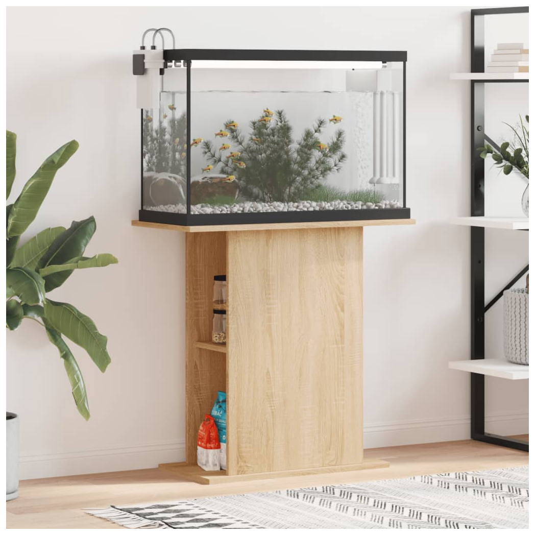 Aquarium Stand Sonoma Oak 75x36x72.5 cm Engineered Wood