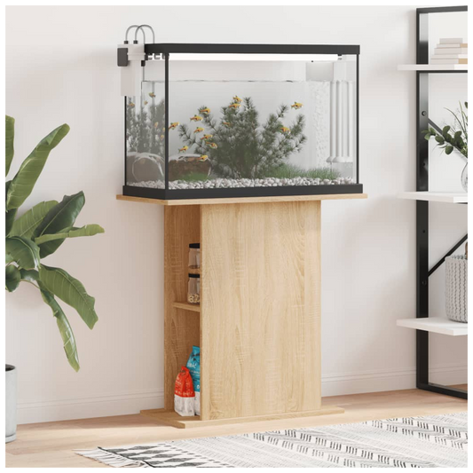 Aquarium Stand Sonoma Oak 75x36x72.5 cm Engineered Wood