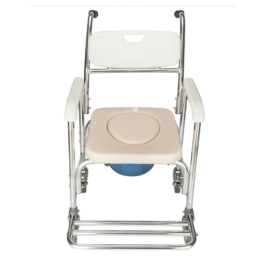 4 in 1 Multifunctional Aluminum Elder People Disabled People Pregnant Women Commode Chair Bath Chair White