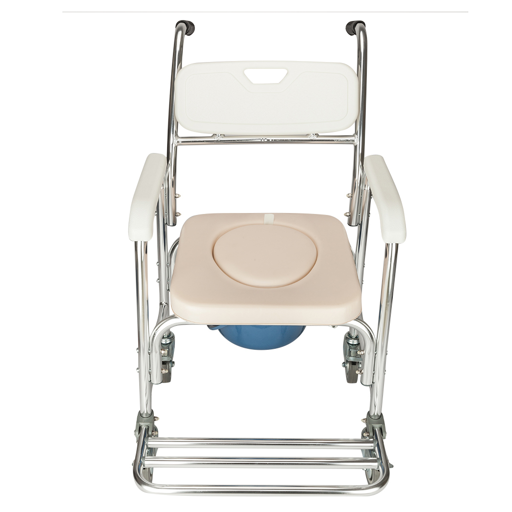 4 in 1 Multifunctional Aluminum Elder People Disabled People Pregnant Women Commode Chair Bath Chair White