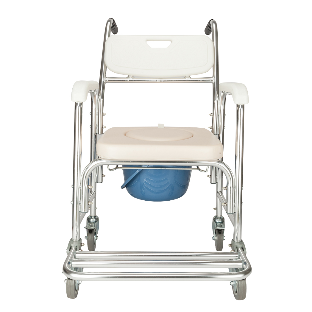 4 in 1 Multifunctional Aluminum Elder People Disabled People Pregnant Women Commode Chair Bath Chair White