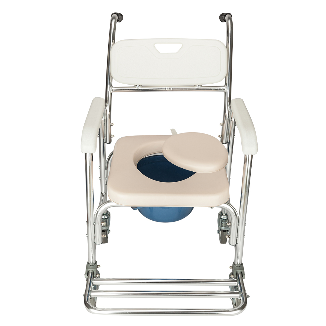 4 in 1 Multifunctional Aluminum Elder People Disabled People Pregnant Women Commode Chair Bath Chair White