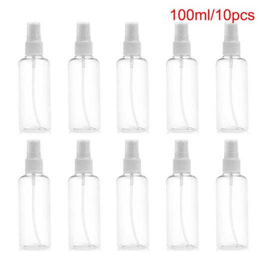 10Pcs 100ml Travel Transparent Plastic Perfume Atomizer Empty Misty Spray Bottle