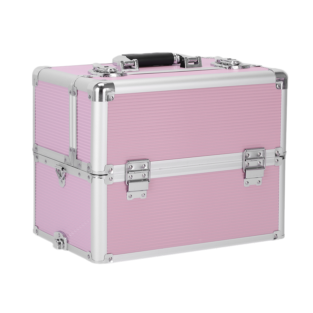 3 in 1 Aluminum Cosmetic Makeup Case Tattoo Box Pink