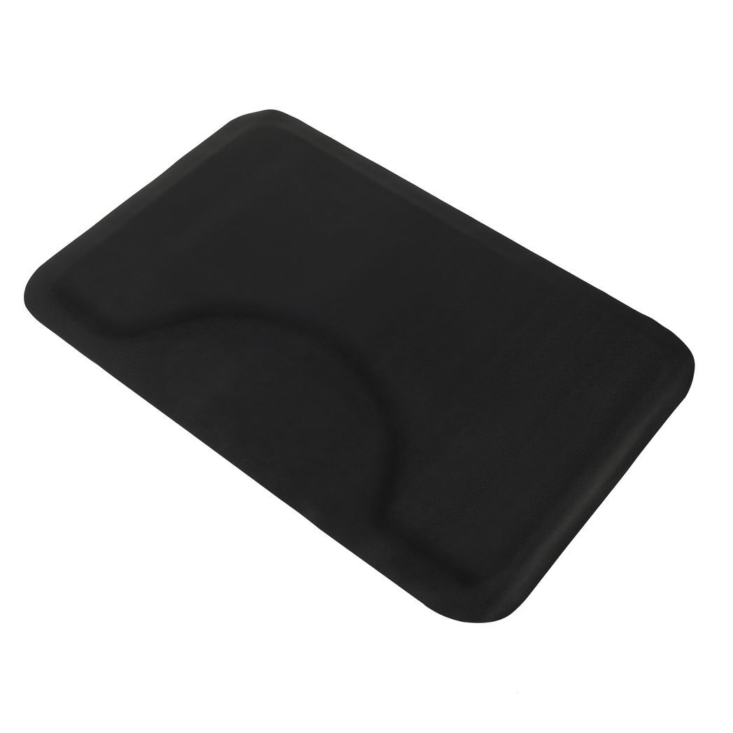 3x 4.5x 1/2" Beauty Salon Square Anti-fatigue Salon Mat (Square Outside And Round Inside) Black