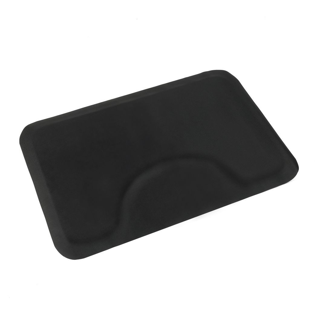 3x 4.5x 1/2" Beauty Salon Square Anti-fatigue Salon Mat (Square Outside And Round Inside) Black