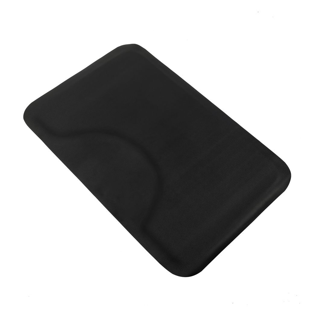 3x 4.5x 1/2" Beauty Salon Square Anti-fatigue Salon Mat (Square Outside And Round Inside) Black