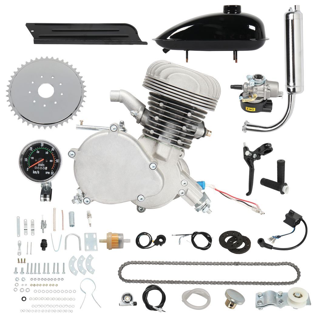 80cc 2.20kW 6000r/min Maximum Speed 38km/h Including Meter Bicycle Modification Parts Silver