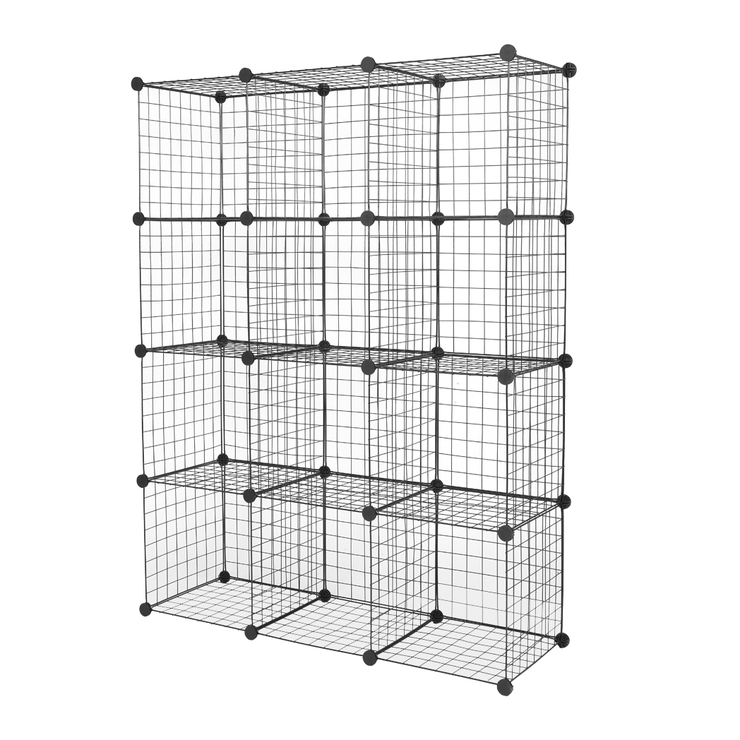 12-Cube Organizer Cube Storage Storage Shelves Wire Cube Storage Origami Shelves Metal Grid Multifunction Shelving Unit Modular Cubbies Organizer Bookcase