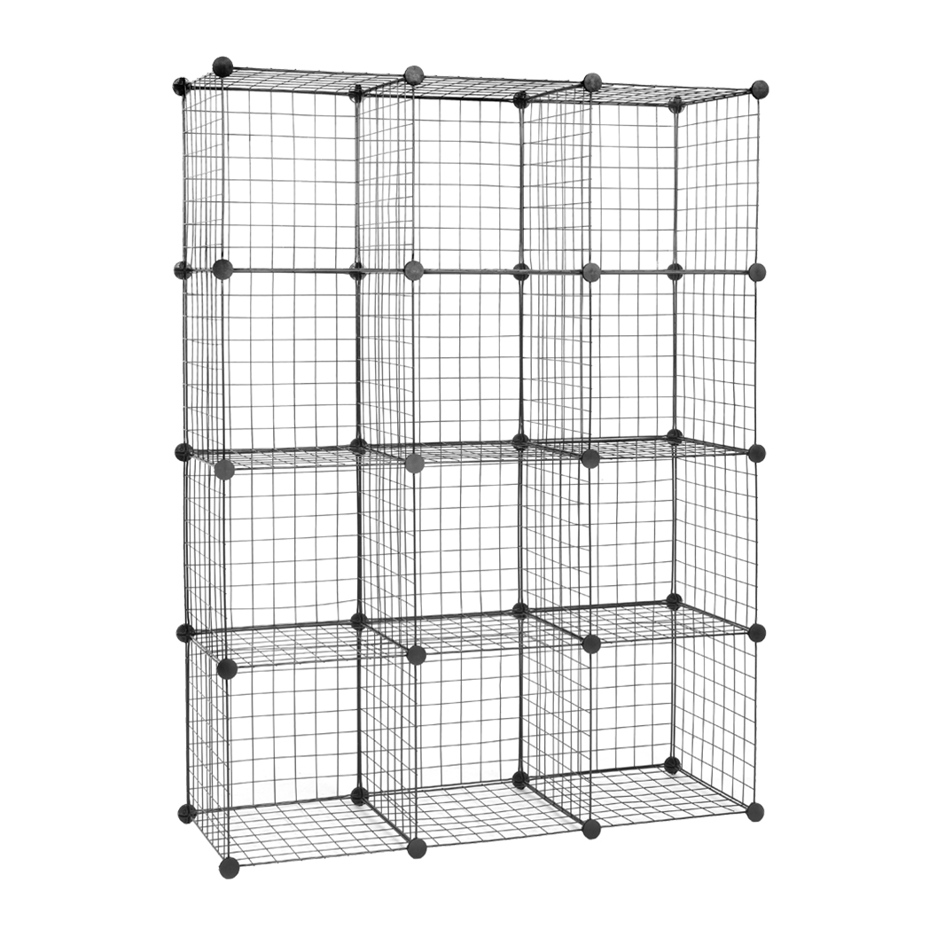 12-Cube Organizer Cube Storage Storage Shelves Wire Cube Storage Origami Shelves Metal Grid Multifunction Shelving Unit Modular Cubbies Organizer Bookcase