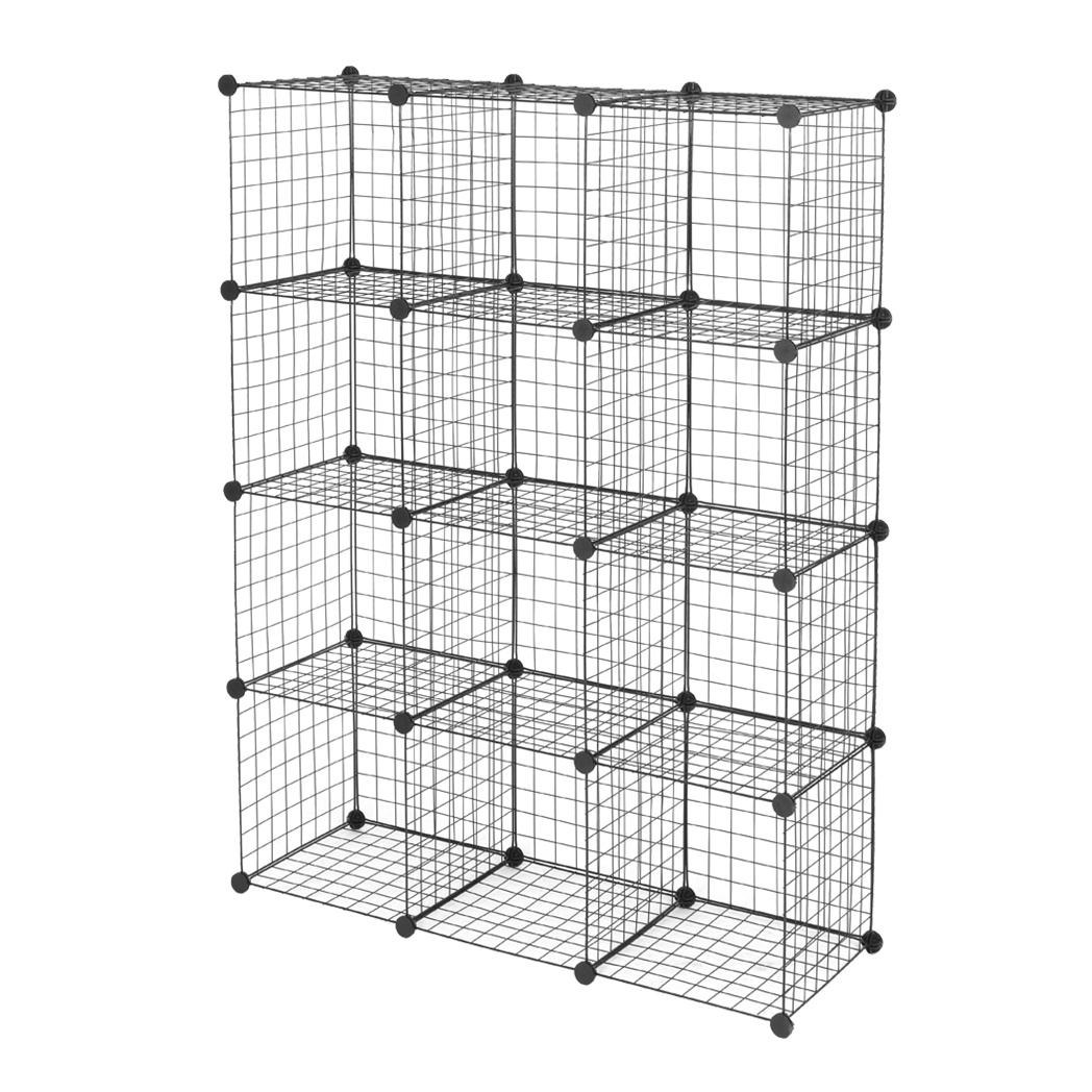 12-Cube Organizer Cube Storage Storage Shelves Wire Cube Storage Origami Shelves Metal Grid Multifunction Shelving Unit Modular Cubbies Organizer Bookcase