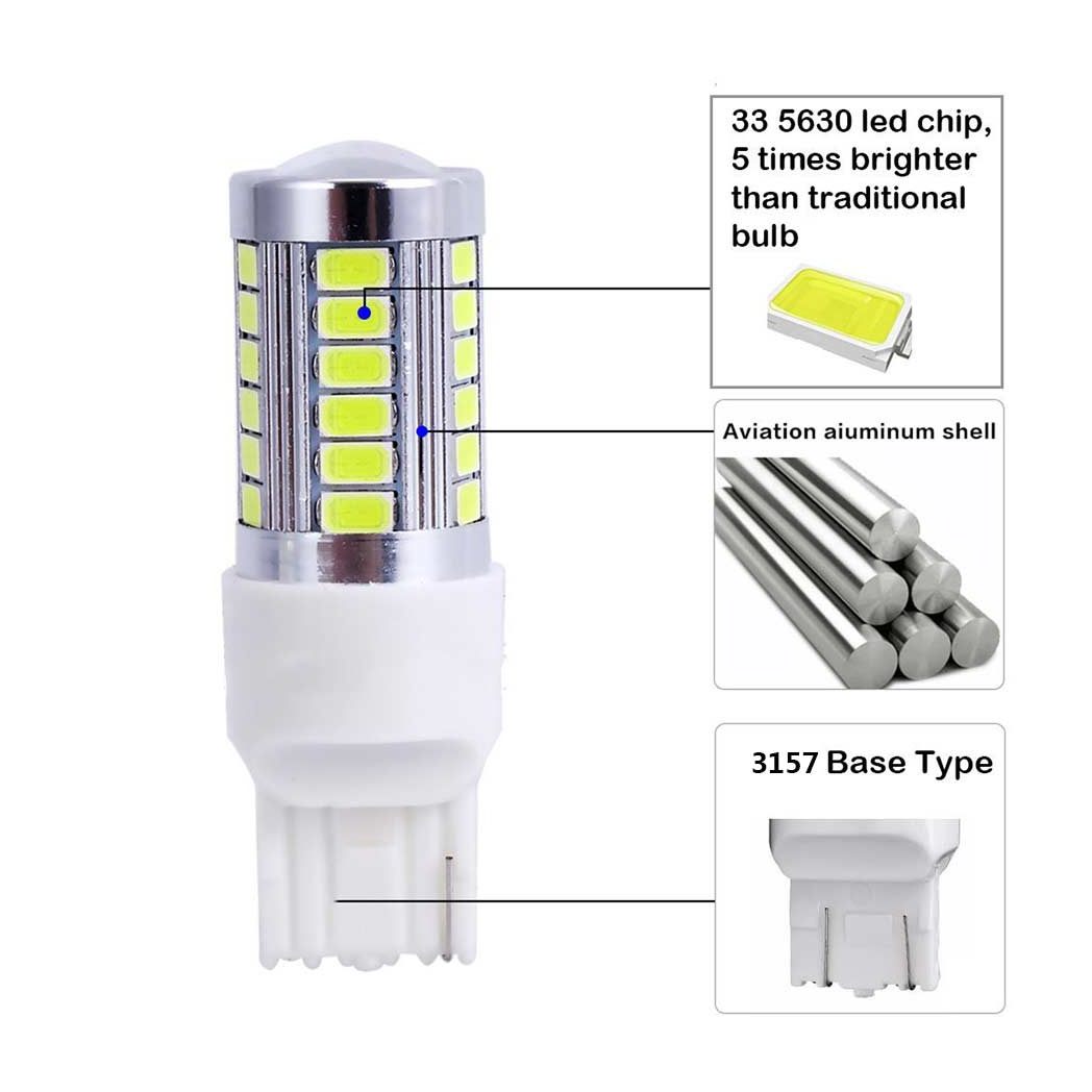 White 3157 Car Reverse Light Backup 33-SMD LED Bulb Lamp Car Turn Signal