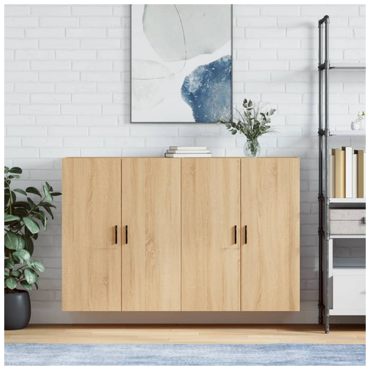 Wall Mounted Cabinets 2 pcs Sonoma Oak 69.5x34x90 cm