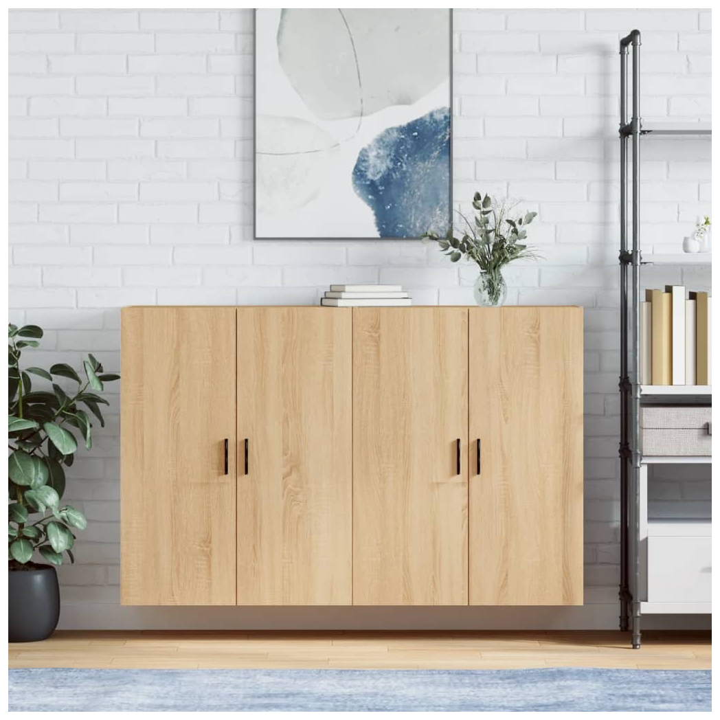 Wall Mounted Cabinets 2 pcs Sonoma Oak 69.5x34x90 cm