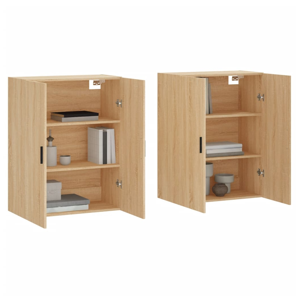 Wall Mounted Cabinets 2 pcs Sonoma Oak 69.5x34x90 cm