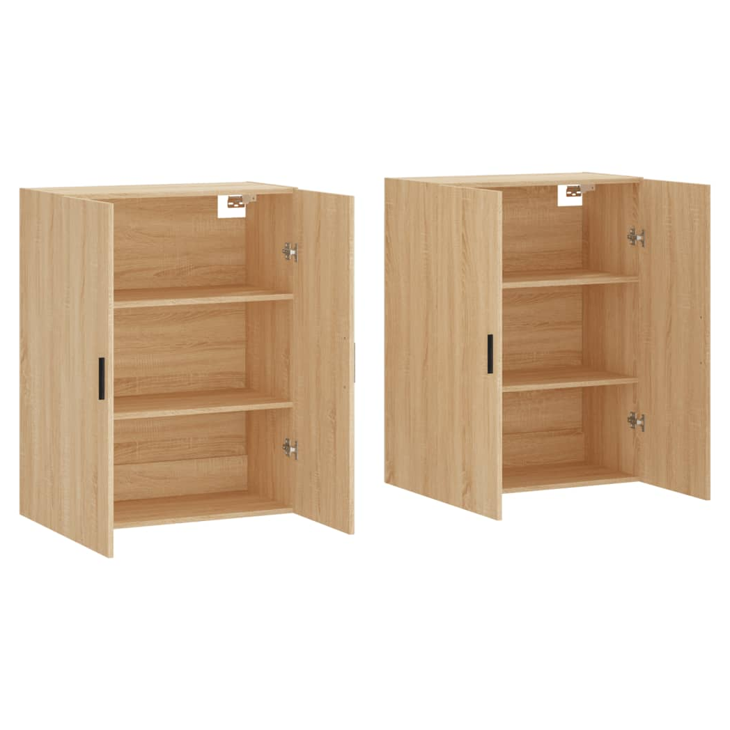 Wall Mounted Cabinets 2 pcs Sonoma Oak 69.5x34x90 cm