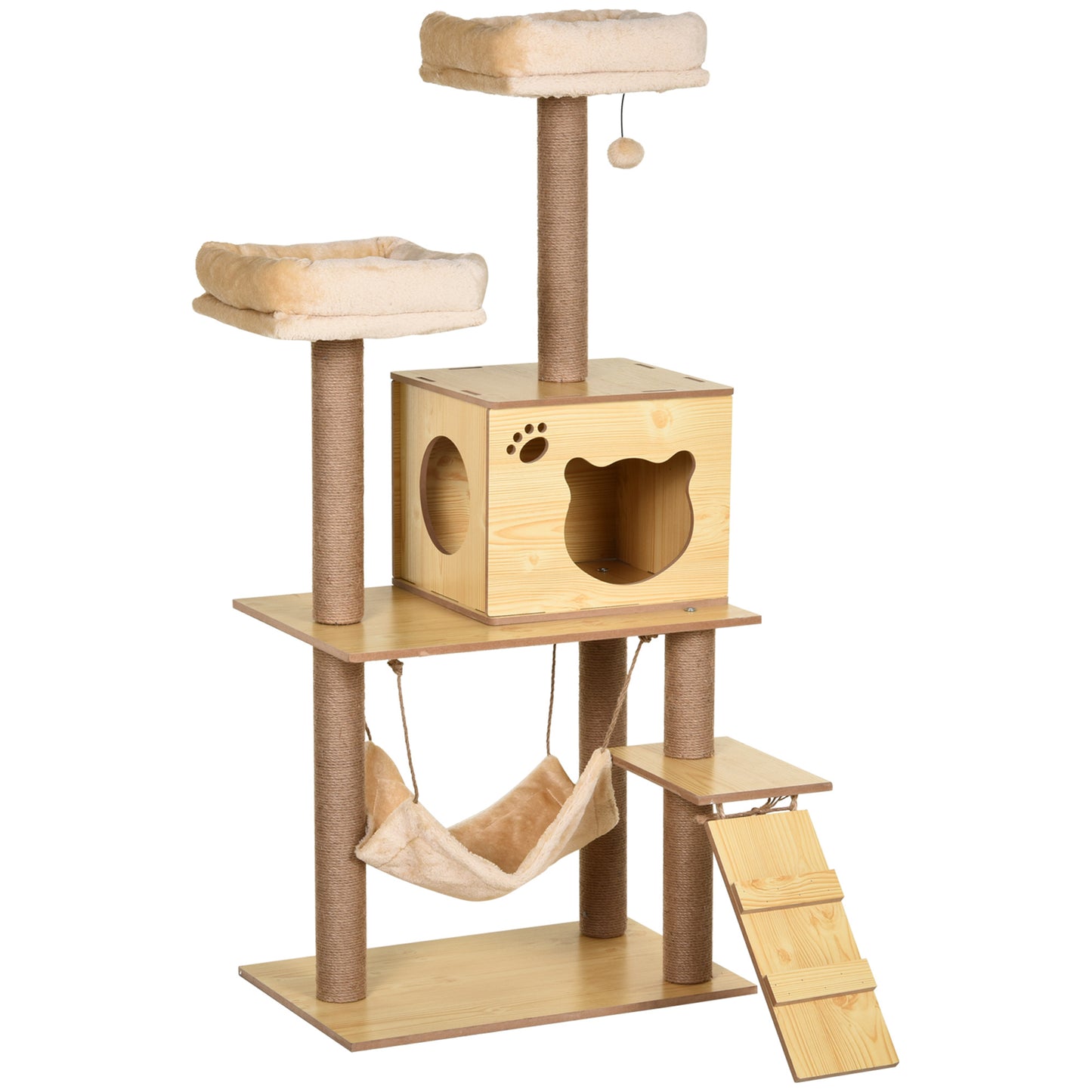 130cm Cat Tree for Indoor Cats, Multi-Level Plush Cat Tower