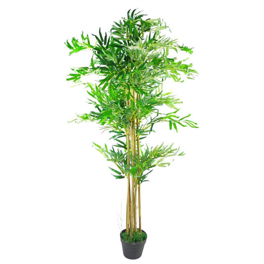 150cm (5ft) Natural Look Artificial Bamboo Plants Trees - XL with Copper Metal Planter